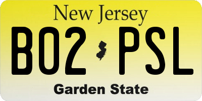NJ license plate B02PSL