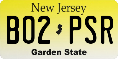 NJ license plate B02PSR
