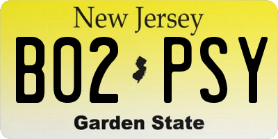 NJ license plate B02PSY