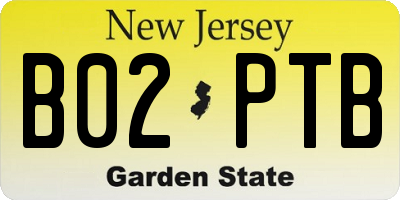 NJ license plate B02PTB