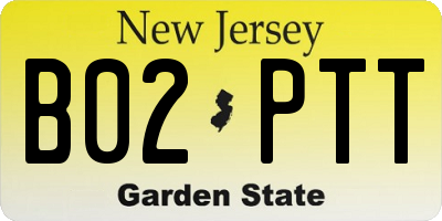 NJ license plate B02PTT