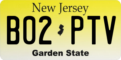 NJ license plate B02PTV
