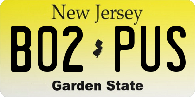 NJ license plate B02PUS
