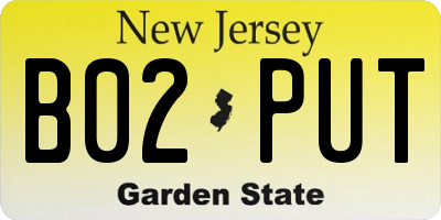NJ license plate B02PUT