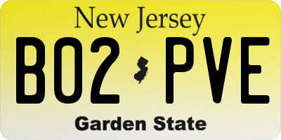 NJ license plate B02PVE