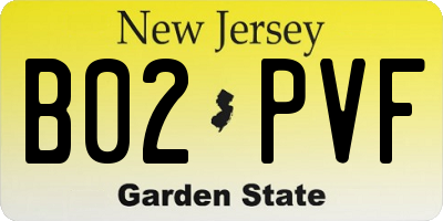 NJ license plate B02PVF