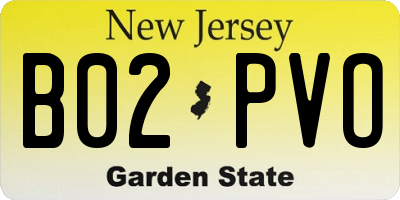NJ license plate B02PVO
