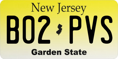 NJ license plate B02PVS