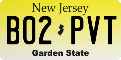 NJ license plate B02PVT