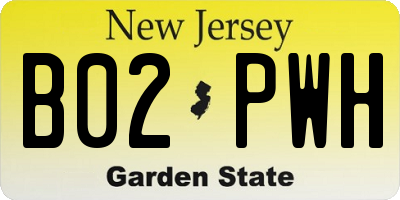 NJ license plate B02PWH
