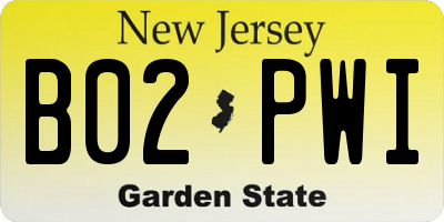 NJ license plate B02PWI