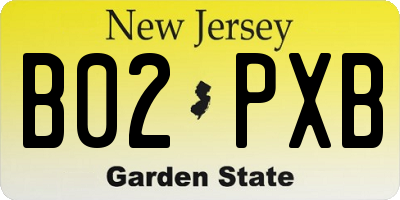 NJ license plate B02PXB