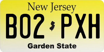 NJ license plate B02PXH