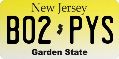 NJ license plate B02PYS