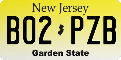 NJ license plate B02PZB