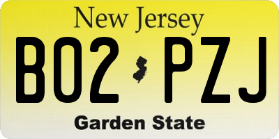 NJ license plate B02PZJ