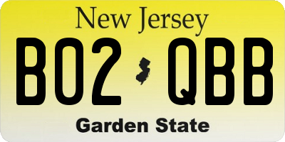 NJ license plate B02QBB