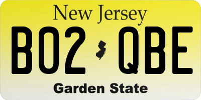NJ license plate B02QBE