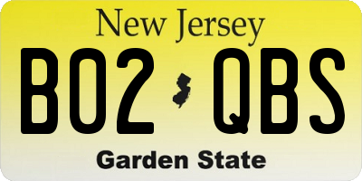 NJ license plate B02QBS