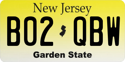 NJ license plate B02QBW
