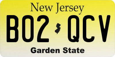 NJ license plate B02QCV