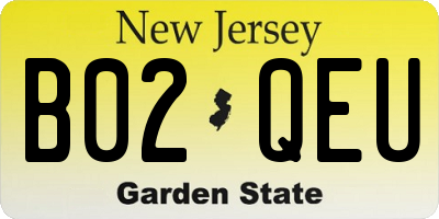 NJ license plate B02QEU