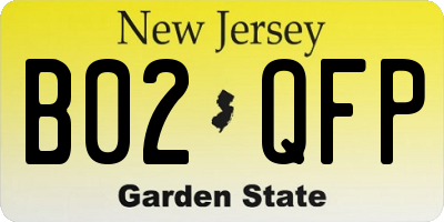 NJ license plate B02QFP
