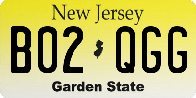 NJ license plate B02QGG