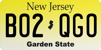 NJ license plate B02QGO