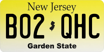 NJ license plate B02QHC