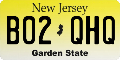 NJ license plate B02QHQ