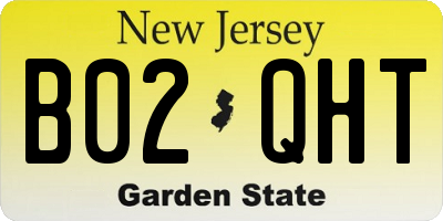 NJ license plate B02QHT
