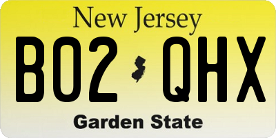 NJ license plate B02QHX