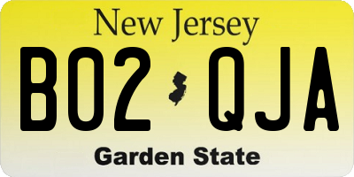 NJ license plate B02QJA