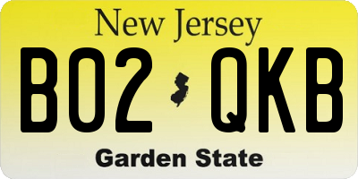 NJ license plate B02QKB