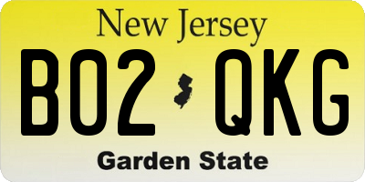 NJ license plate B02QKG