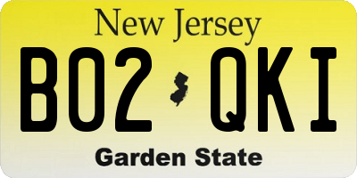 NJ license plate B02QKI