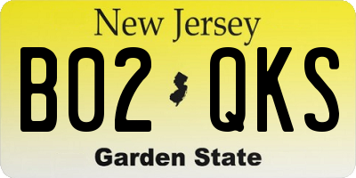 NJ license plate B02QKS