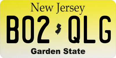 NJ license plate B02QLG