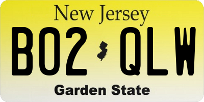 NJ license plate B02QLW