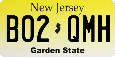 NJ license plate B02QMH