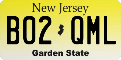 NJ license plate B02QML