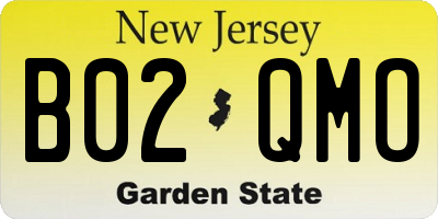 NJ license plate B02QMO