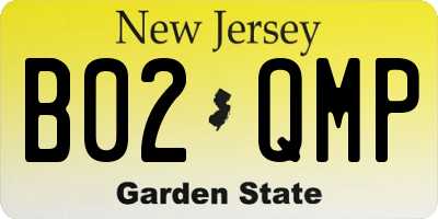 NJ license plate B02QMP