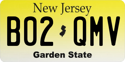 NJ license plate B02QMV