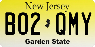 NJ license plate B02QMY