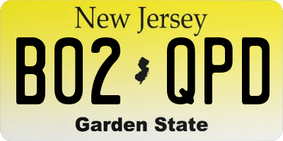 NJ license plate B02QPD