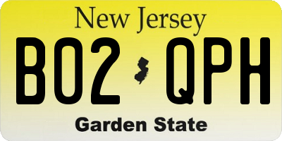 NJ license plate B02QPH