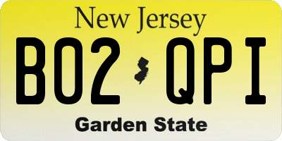 NJ license plate B02QPI