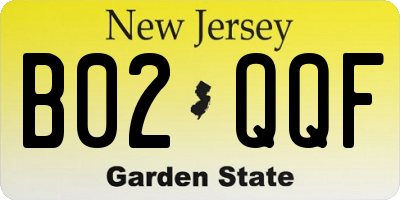 NJ license plate B02QQF